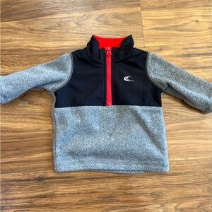 Kids' Gray and Black Fleece Pullover